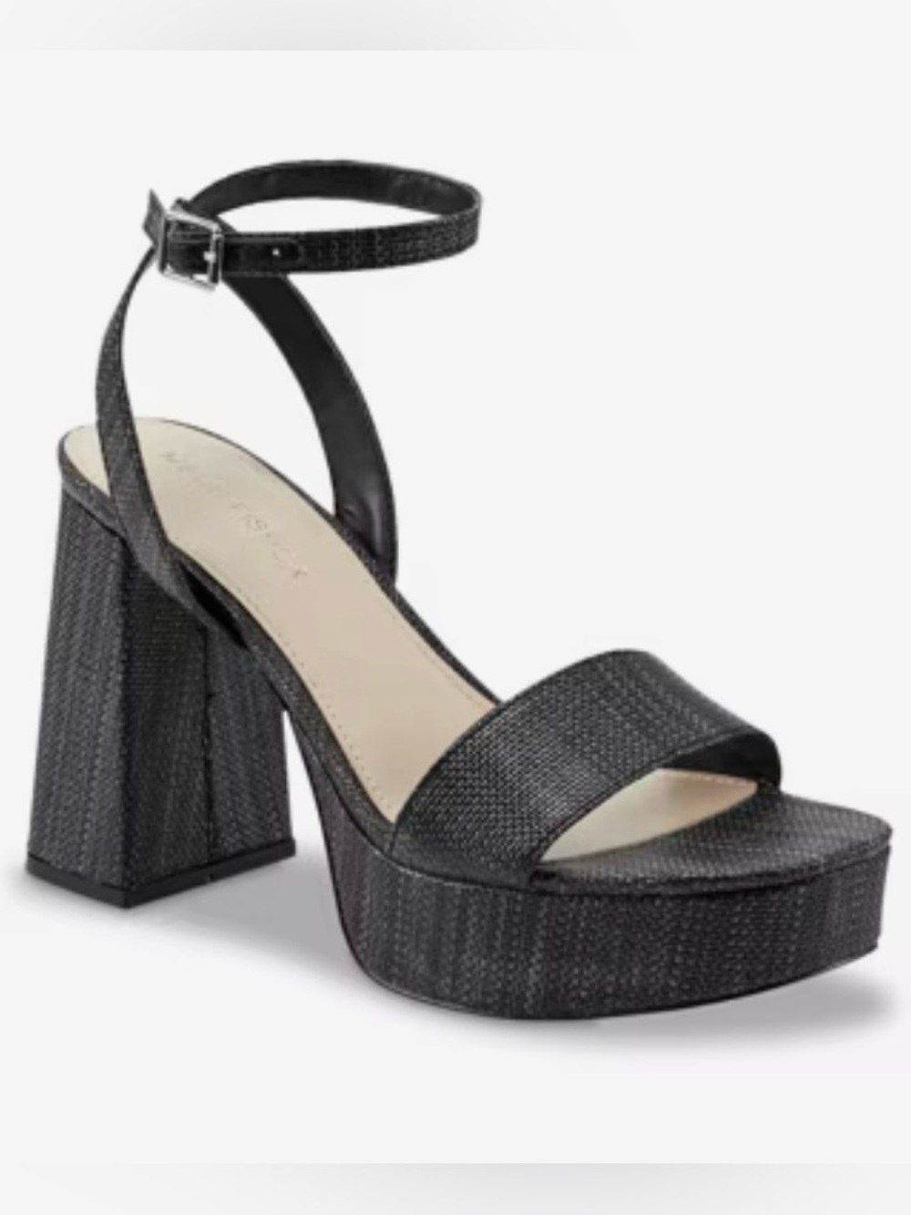 Marc fisher! Black Platform Ankle-Strap Sandals 4.25in heel